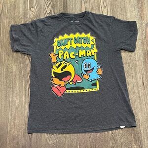 Pac-Man Boys Graphic T-Shirt Short Sleeve Crew Neck Cotton Blend Gray Large